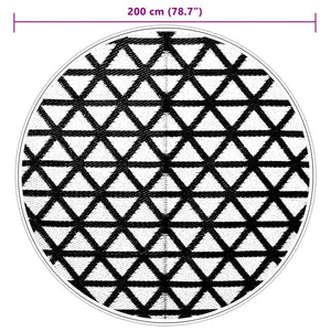 Tappeto da Esterni Nero Ø200 cm in PP 368464