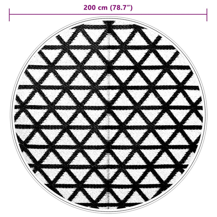 Tappeto da Esterni Nero Ø200 cm in PP 368464