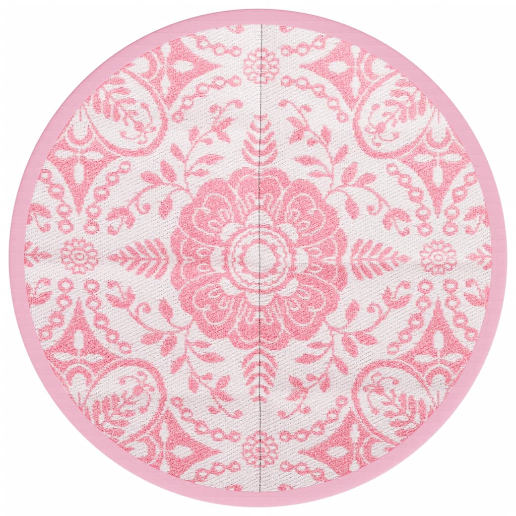 Tappeto da Esterni Rosa Ø120 cm in PP 368504