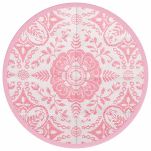 Tappeto da Esterni Rosa Ø120 cm in PP 368504