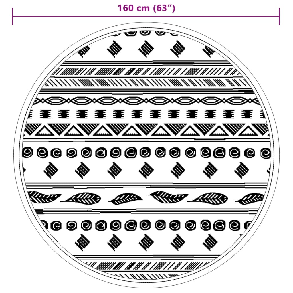 Tappeto da Esterno Grigio Ø160 cm in PP 368531