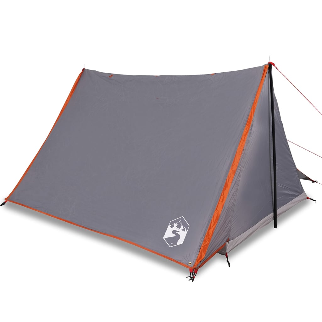 Tenda da Campeggio 2 Persone Grigio e Arancione Impermeabile 94531