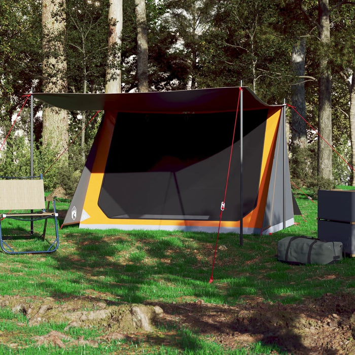 Tenda da Campeggio 2 Persone Grigio e Arancione Impermeabile 94531