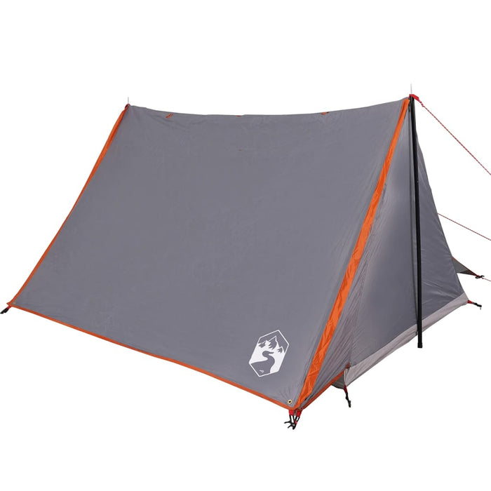 Tenda da Campeggio 2 Persone Grigio e Arancione Impermeabile 94531