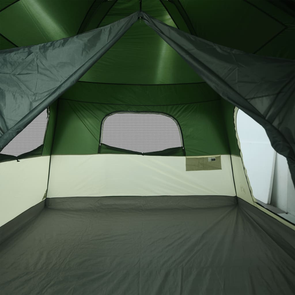 Tenda Familiare Cabina per 10 Persone Verde Impermeabile 94533