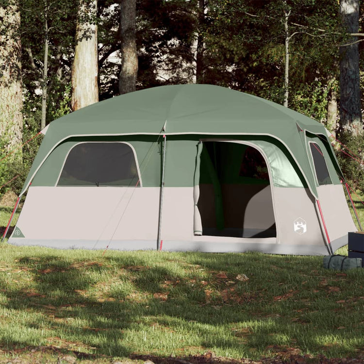 Tenda Familiare Cabina per 10 Persone Verde Impermeabile 94533