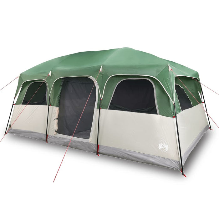 Tenda Familiare a Cabina per 9 Persone Verde Impermeabile 94539