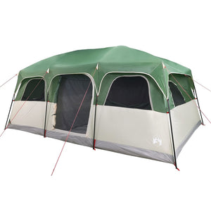 Tenda Familiare a Cabina per 9 Persone Verde Impermeabile 94539