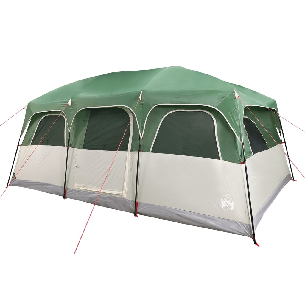 Tenda Familiare a Cabina per 9 Persone Verde Impermeabile 94539