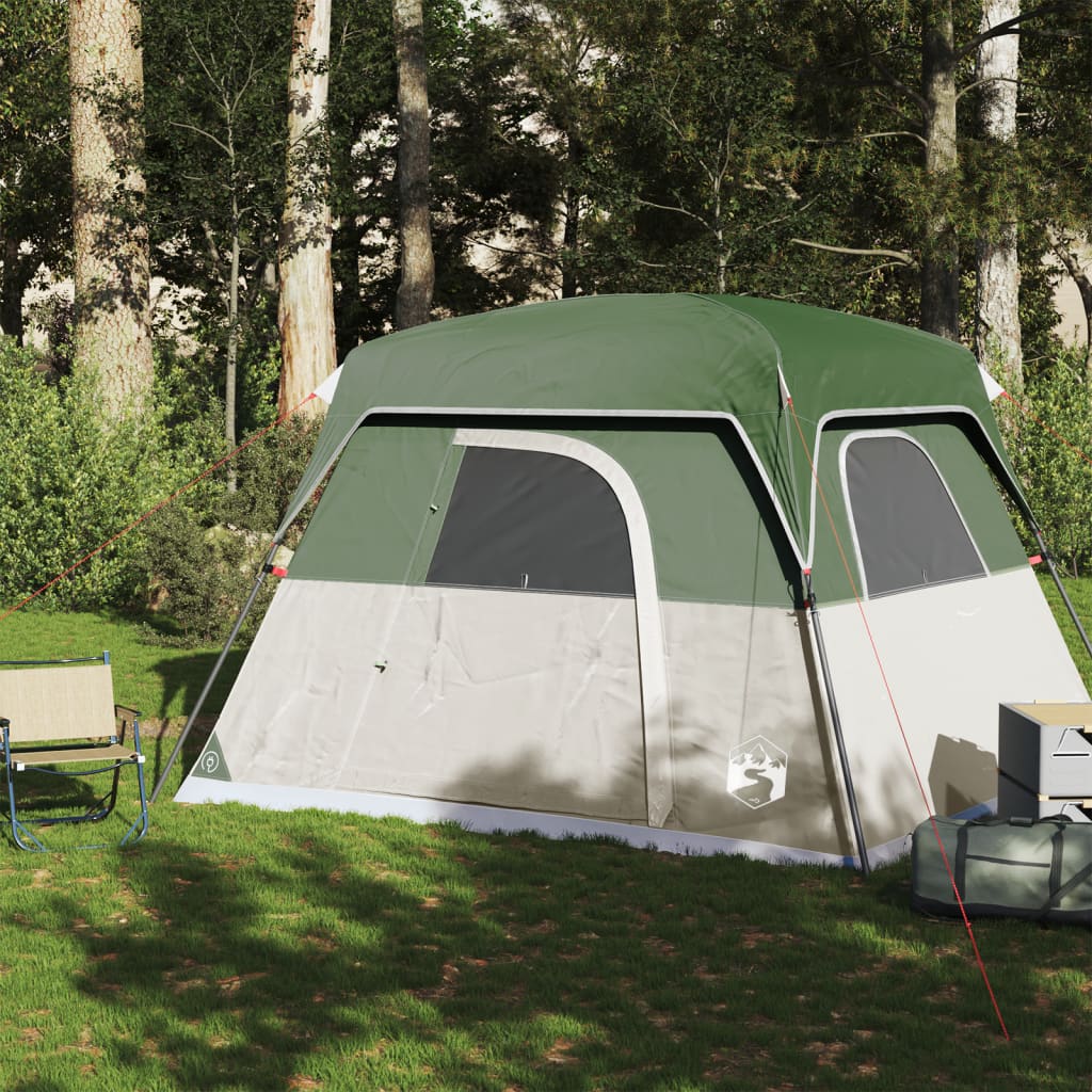 Tenda da Campeggio a Cabina per 4 Persone Verde Impermeabile 94542