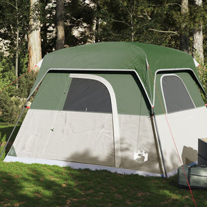 Tenda da Campeggio a Cabina per 4 Persone Verde Impermeabile 94542