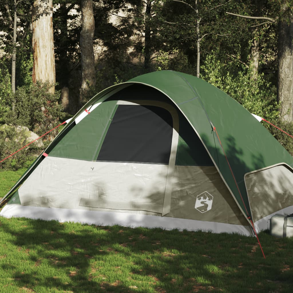 Tenda da Campeggio a Cupola per 6 Persone Verde Impermeabile 94551