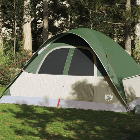 Tenda da Campeggio a Cupola per 6 Persone Verde Impermeabile 94555