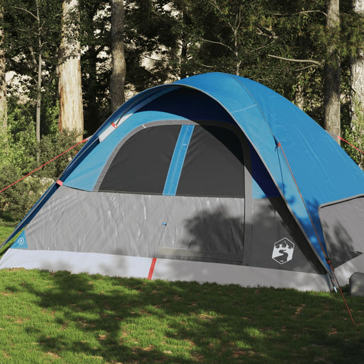 Tenda da Campeggio a Cupola per 4 Persone Blu Impermeabile 94556