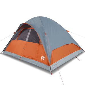 Tenda da Campeggio a Cupola 6 Persone Grigio e Arancione 94557