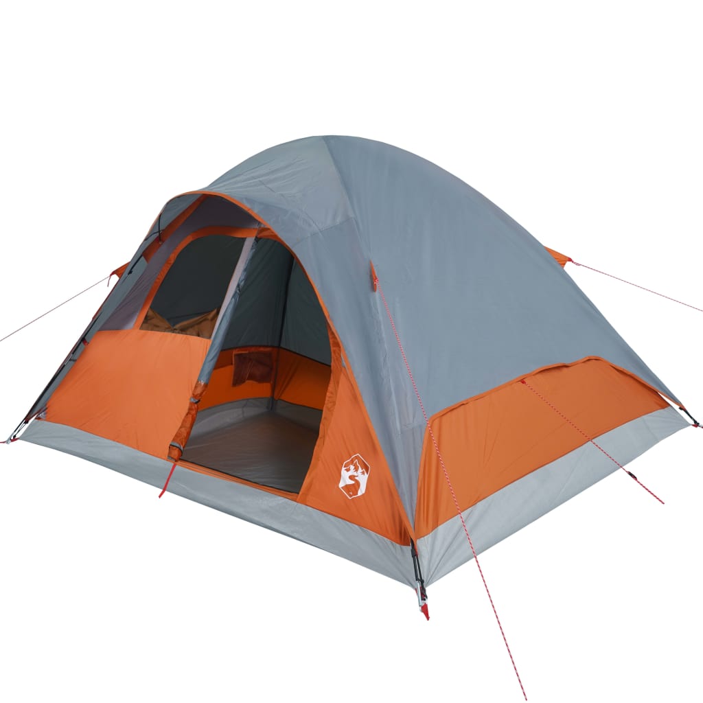 Tenda da Campeggio a Cupola 6 Persone Grigio e Arancione 94557