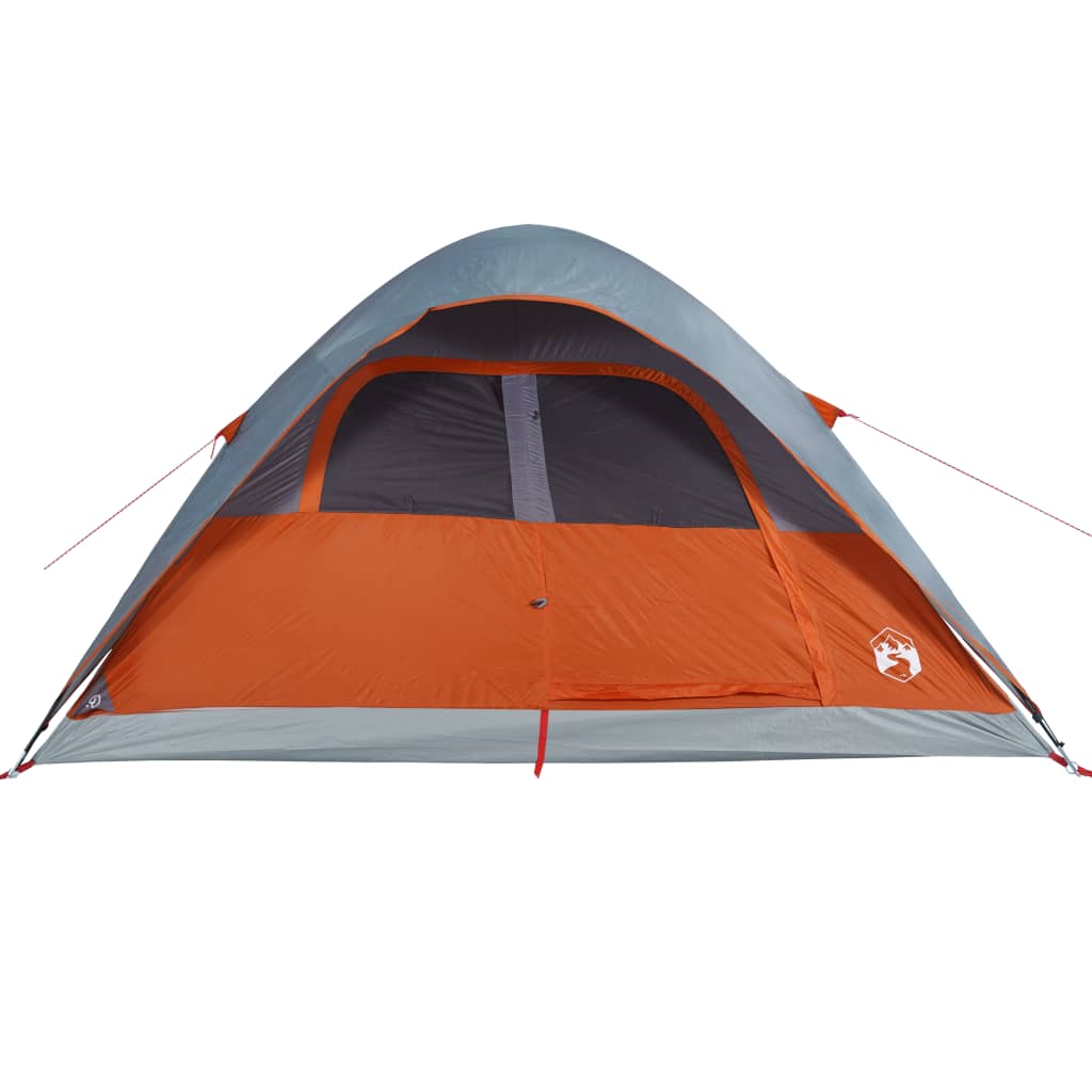 Tenda da Campeggio a Cupola 6 Persone Grigio e Arancione 94557