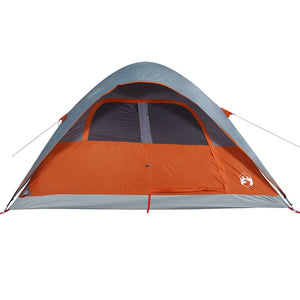 Tenda da Campeggio a Cupola 6 Persone Grigio e Arancione 94557