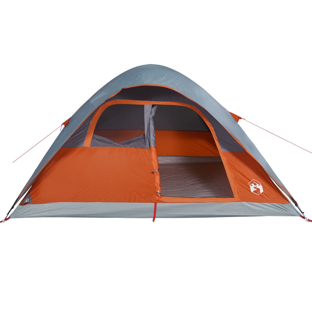 Tenda da Campeggio a Cupola 6 Persone Grigio e Arancione 94557