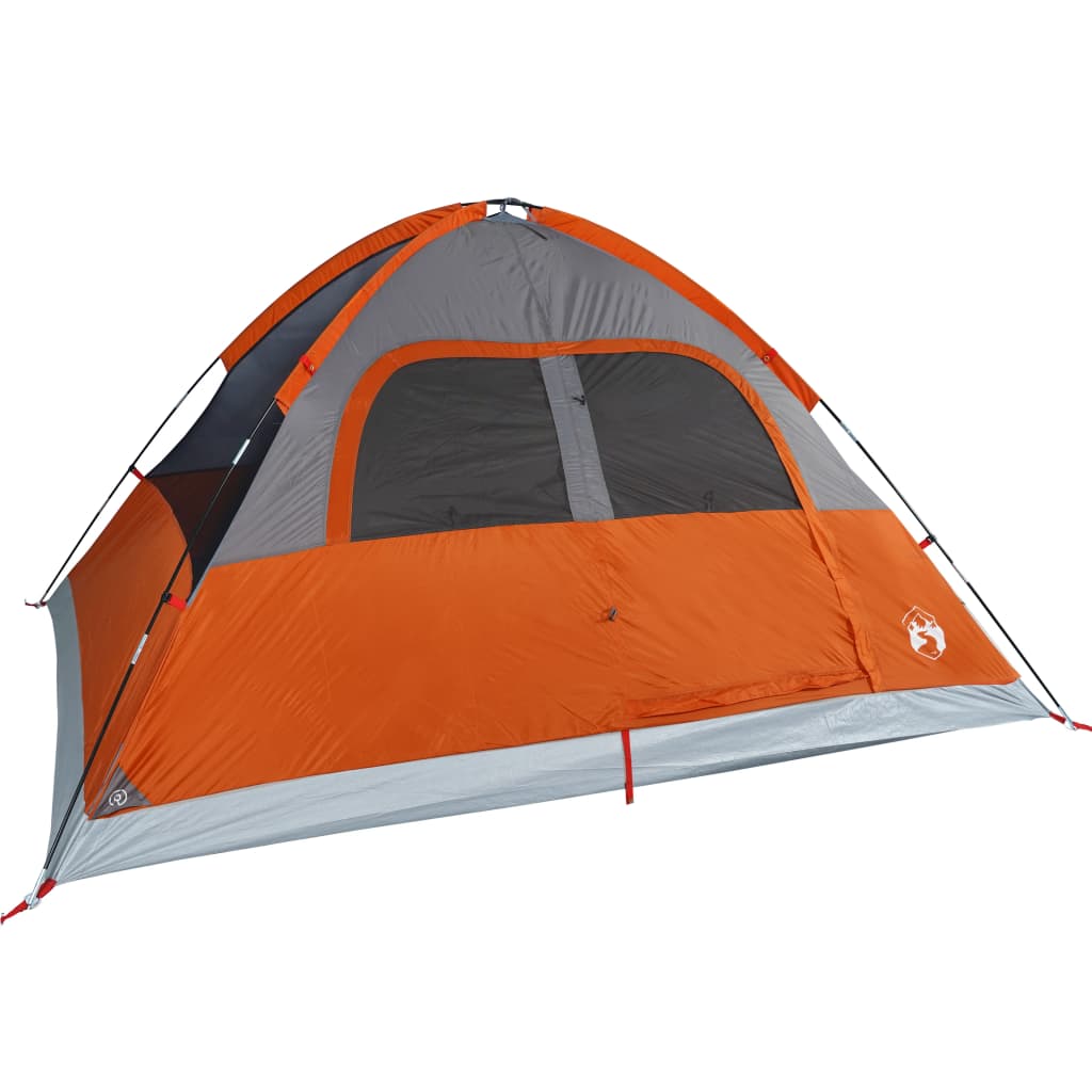 Tenda da Campeggio a Cupola 6 Persone Grigio e Arancione 94557