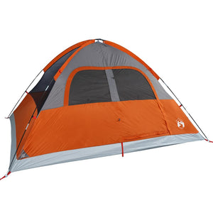 Tenda da Campeggio a Cupola 6 Persone Grigio e Arancione 94557