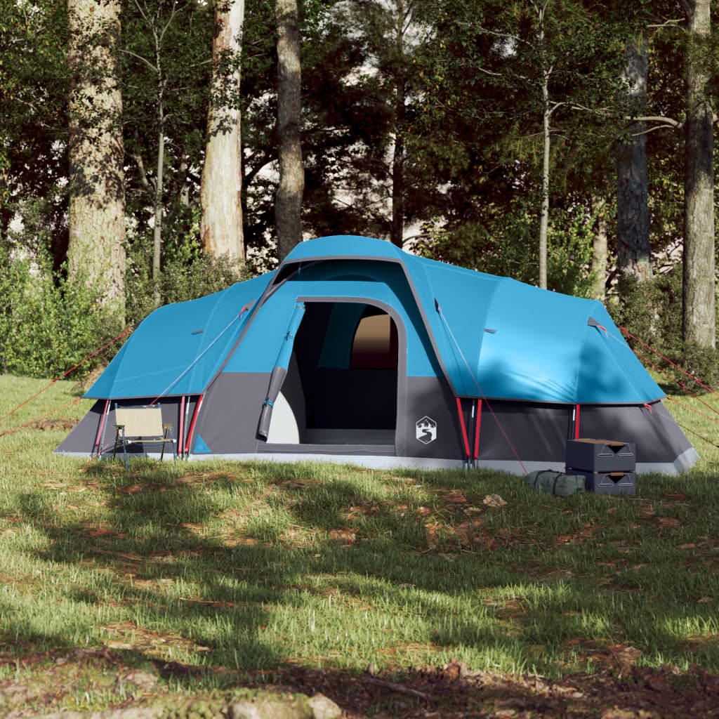 Tenda Familiare a Cupola per 11 Persone Blu Impermeabile 94567