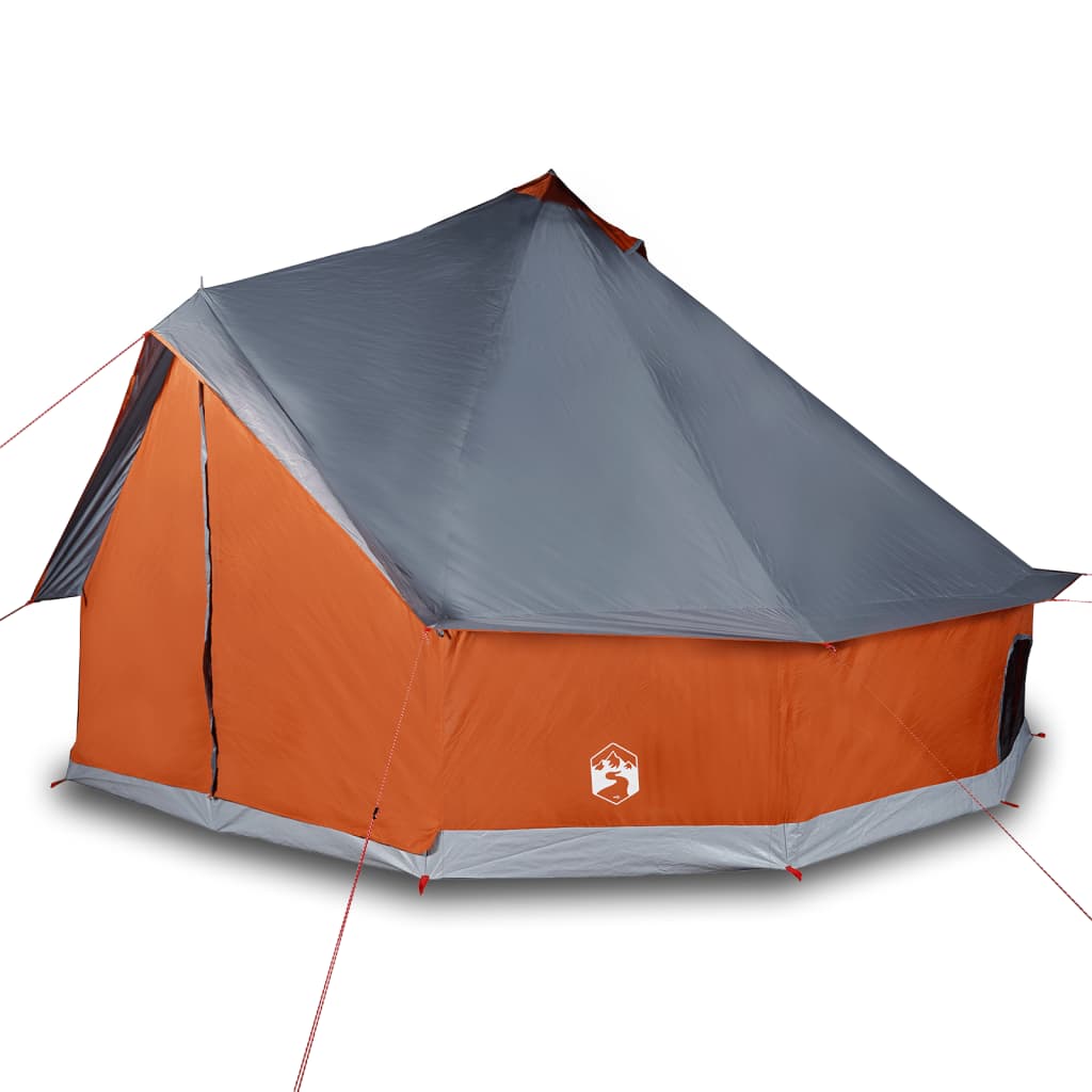 Tenda Familiare Tipi 8 Persone Grigia e Arancione Impermeabile 94593