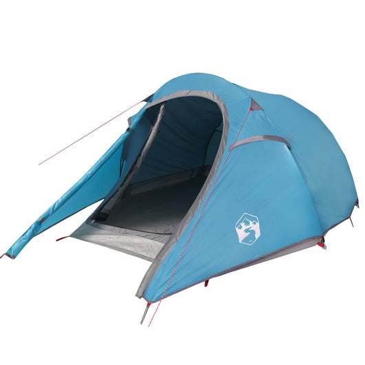 Tenda da Campeggio a Tunnel per 3 Persone Blu Impermeabile 94601