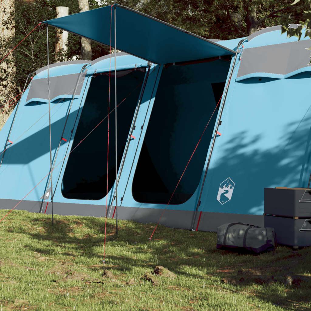 Tenda Familiare a Tunnel per 8 Persone Blu Impermeabile 94617