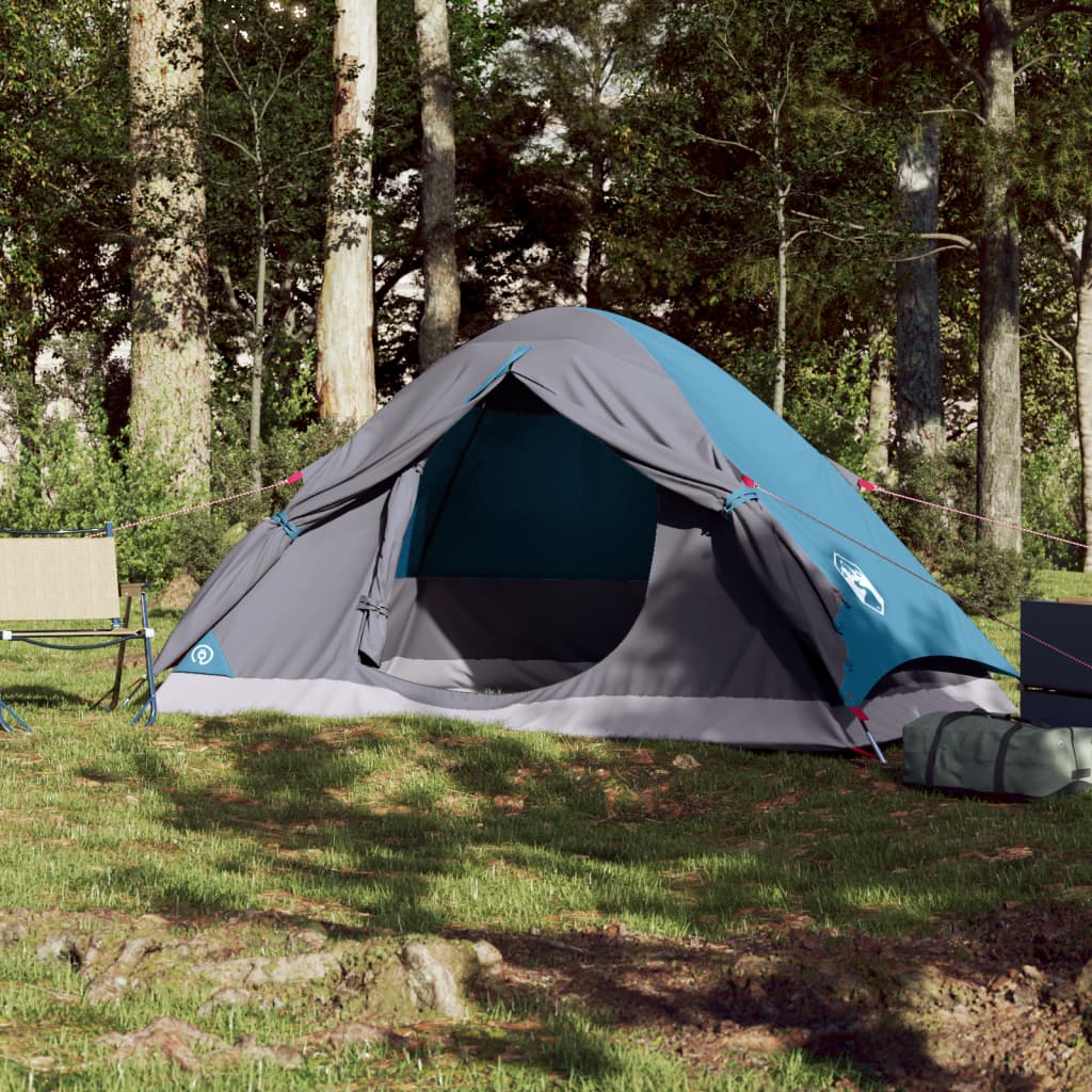 Tenda da Campeggio a Cupola per 2 Persone Blu Impermeabile 94644