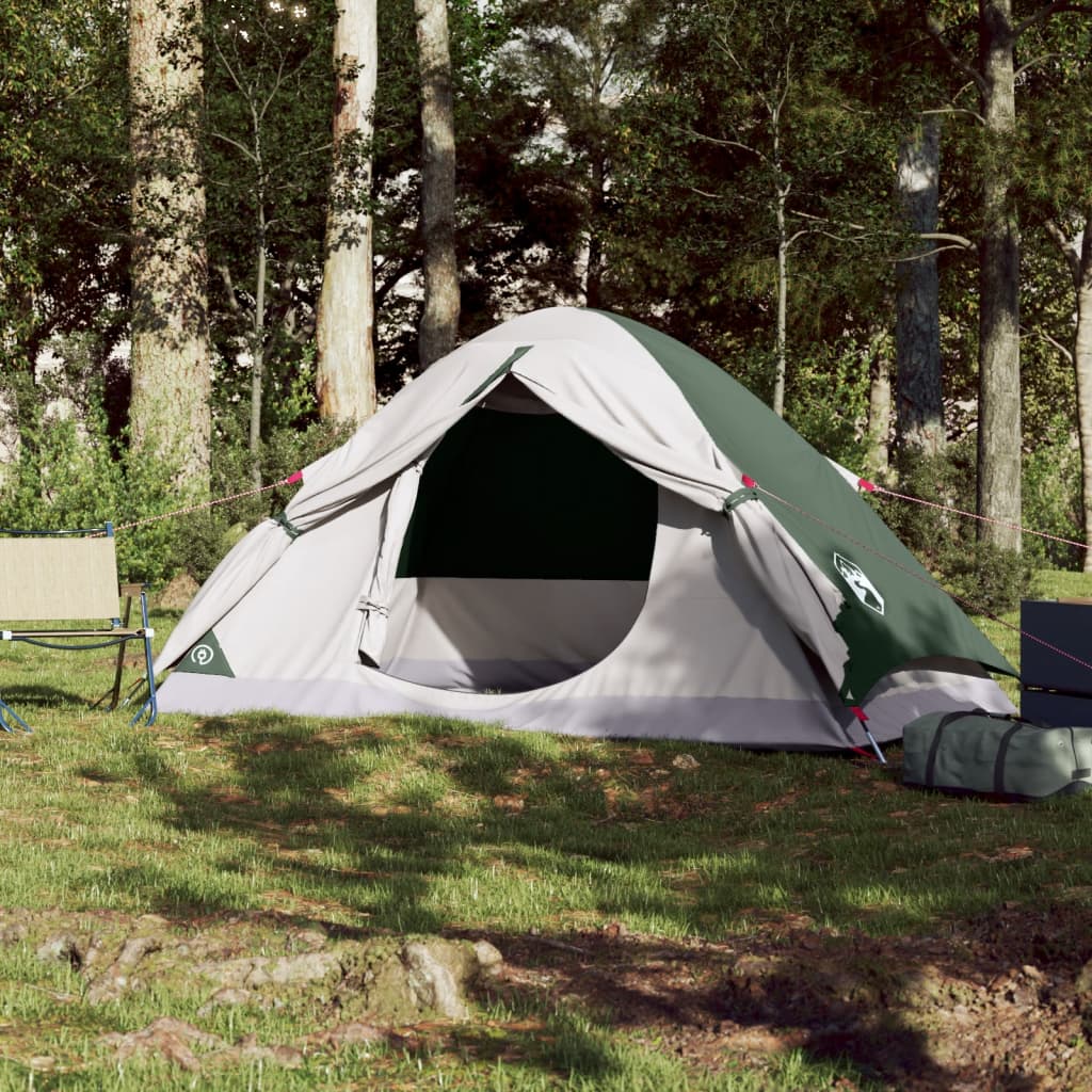 Tenda da Campeggio a Cupola per 4 Persone Verde Impermeabile 94646