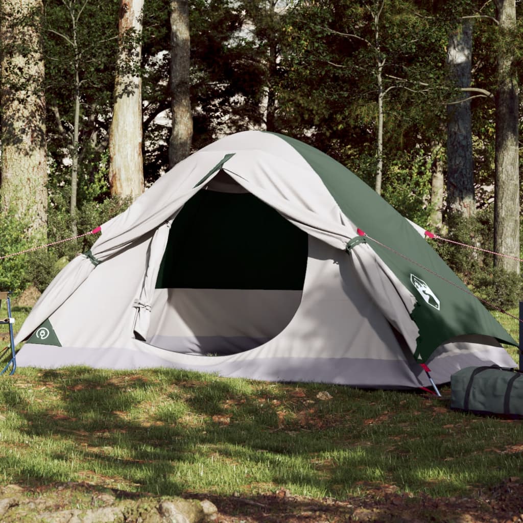 Tenda da Campeggio a Cupola per 4 Persone Verde Impermeabile 94646