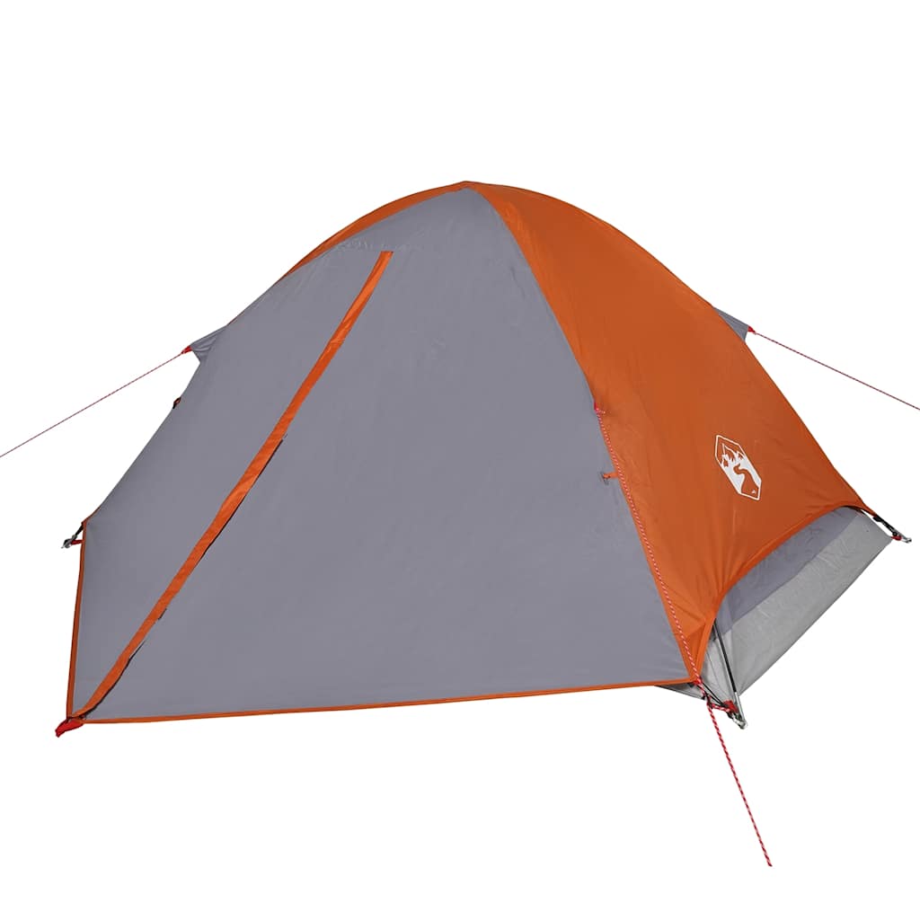 Tenda da Campeggio a Cupola 4 Persone Grigio e Arancione 94648