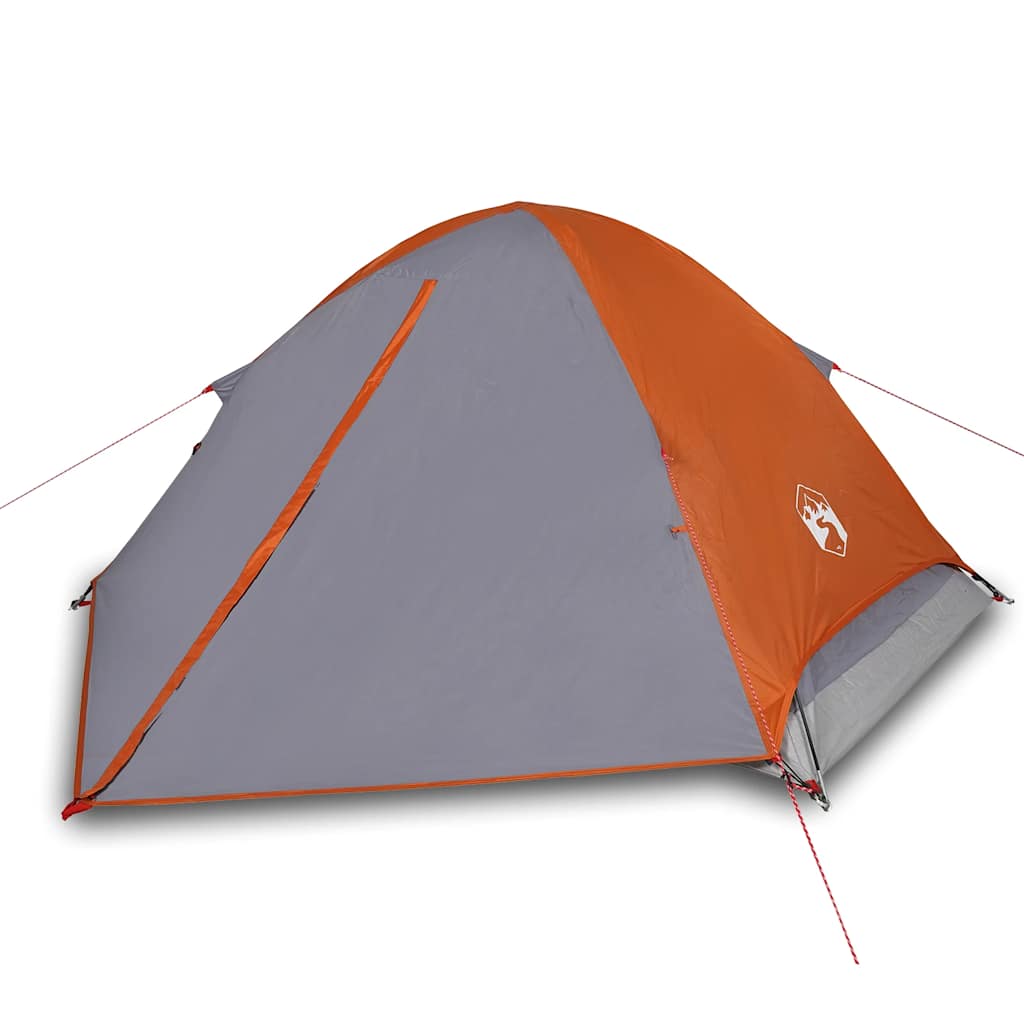 Tenda da Campeggio a Cupola 4 Persone Grigio e Arancione 94648