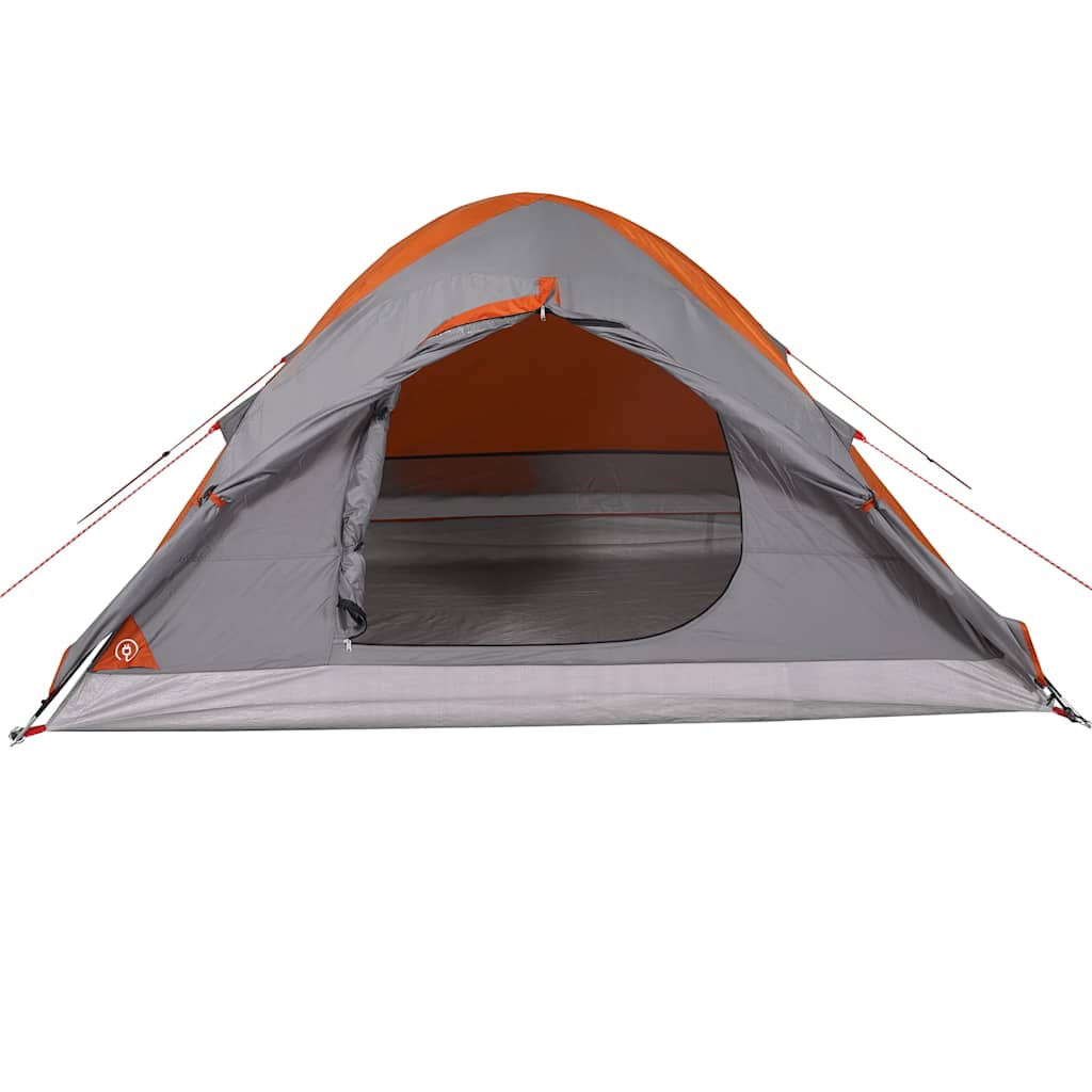 Tenda da Campeggio a Cupola 4 Persone Grigio e Arancione 94648