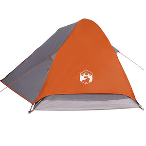 Tenda da Campeggio a Cupola 4 Persone Grigio e Arancione 94648