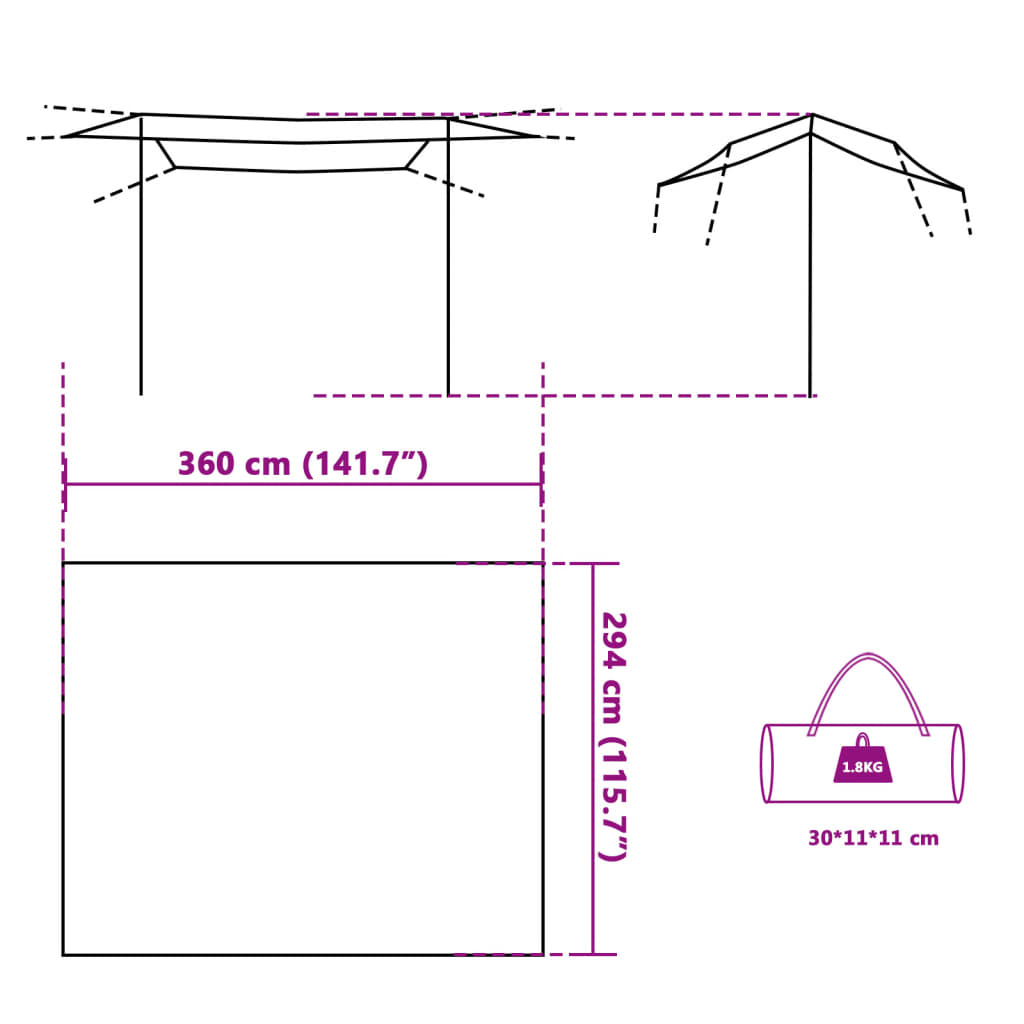 Telone da Campeggio Blu 360x294 cm Impermeabile 94656