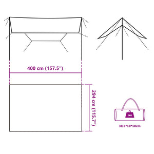 Telone da Campeggio Grigio/Arancione 400x294 cm Impermeabile 94666