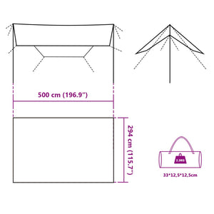 Telone da Campeggio Verde 500x294 cm Impermeabile 94667