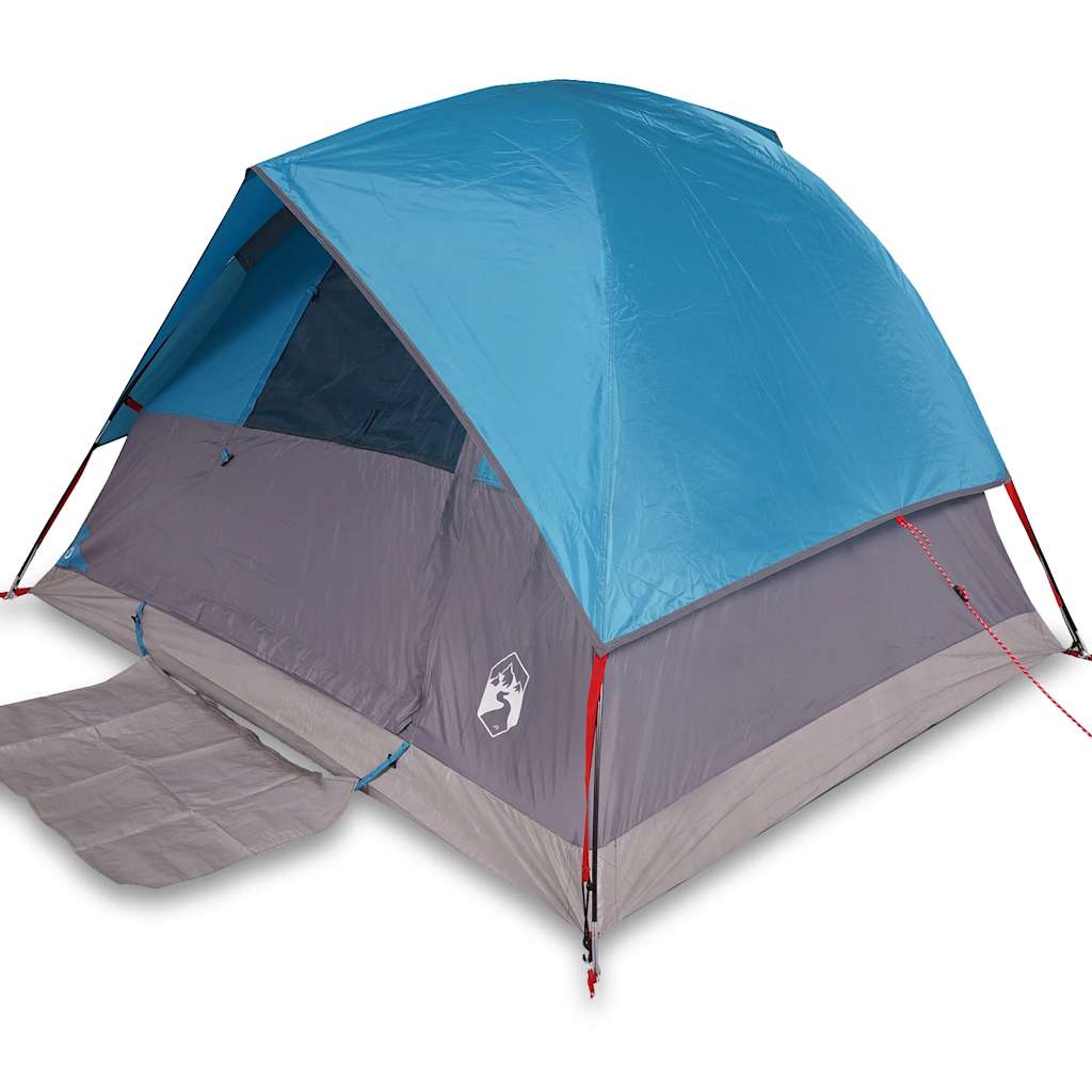 Tenda da Campeggio a Cupola per 3 Persone Blu Impermeabile 94696