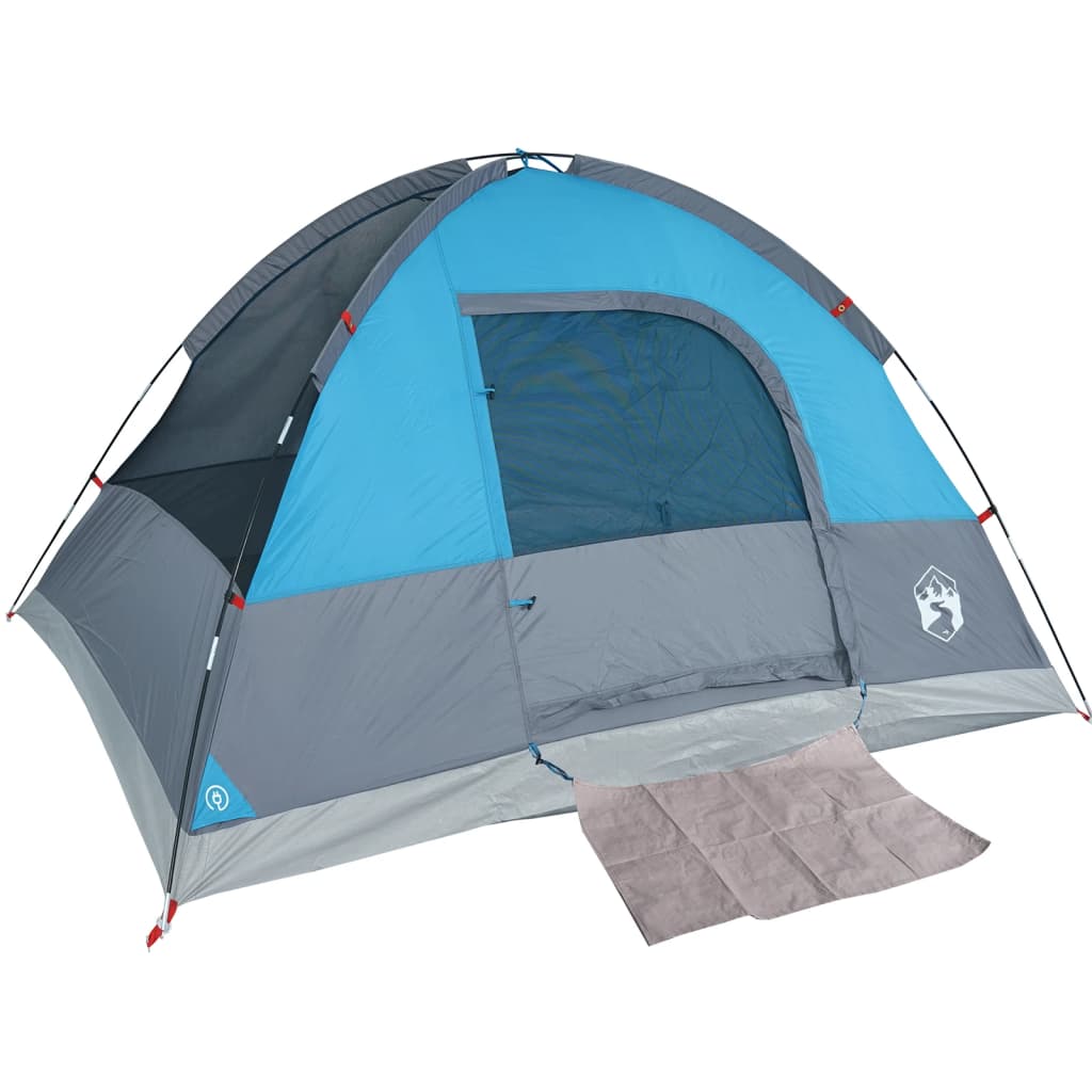 Tenda da Campeggio a Cupola per 3 Persone Blu Impermeabile 94696