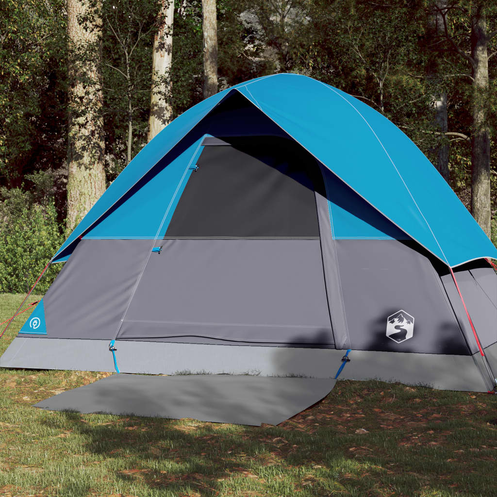 Tenda da Campeggio a Cupola per 3 Persone Blu Impermeabile 94696