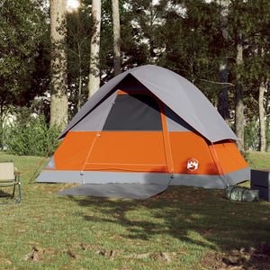 Tenda da Campeggio a Cupola 3 Persone Grigio e Arancione 94697