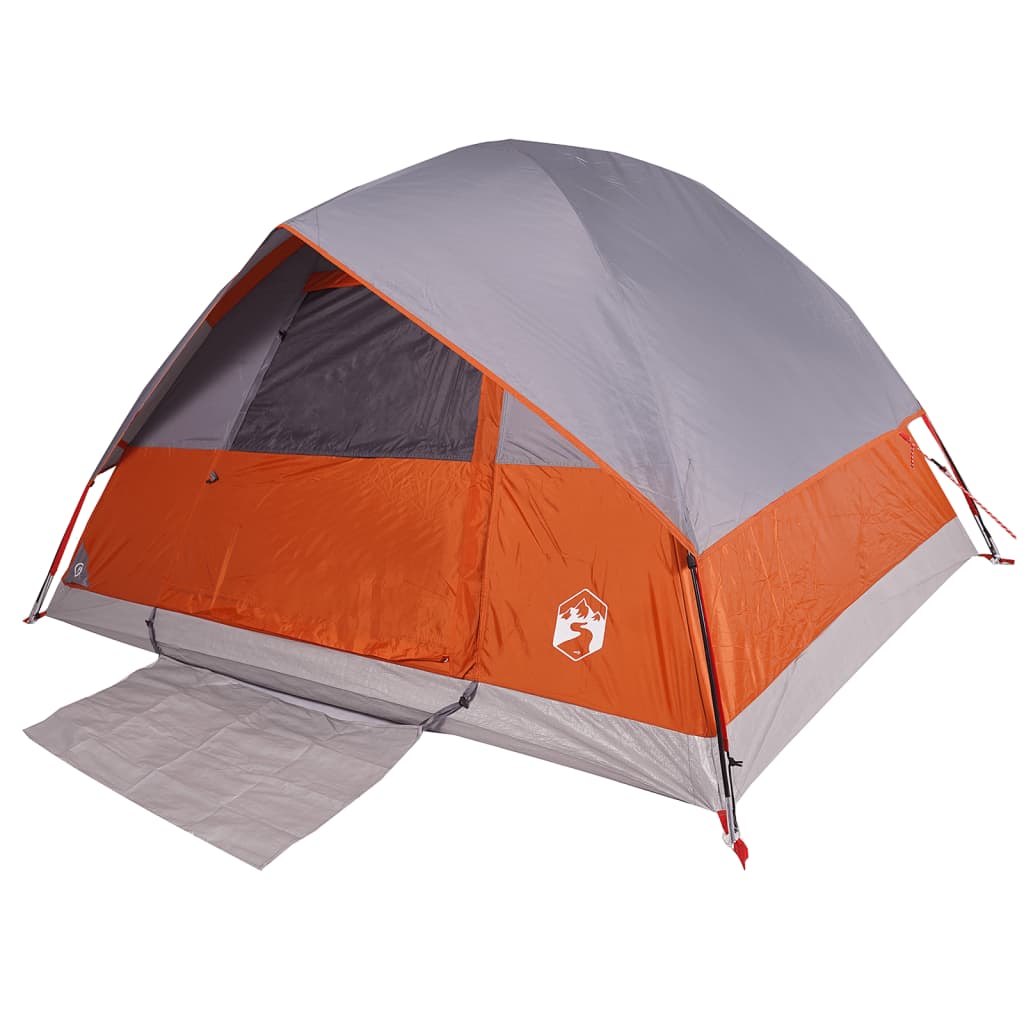 Tenda da Campeggio a Cupola 3 Persone Grigio e Arancione 94697