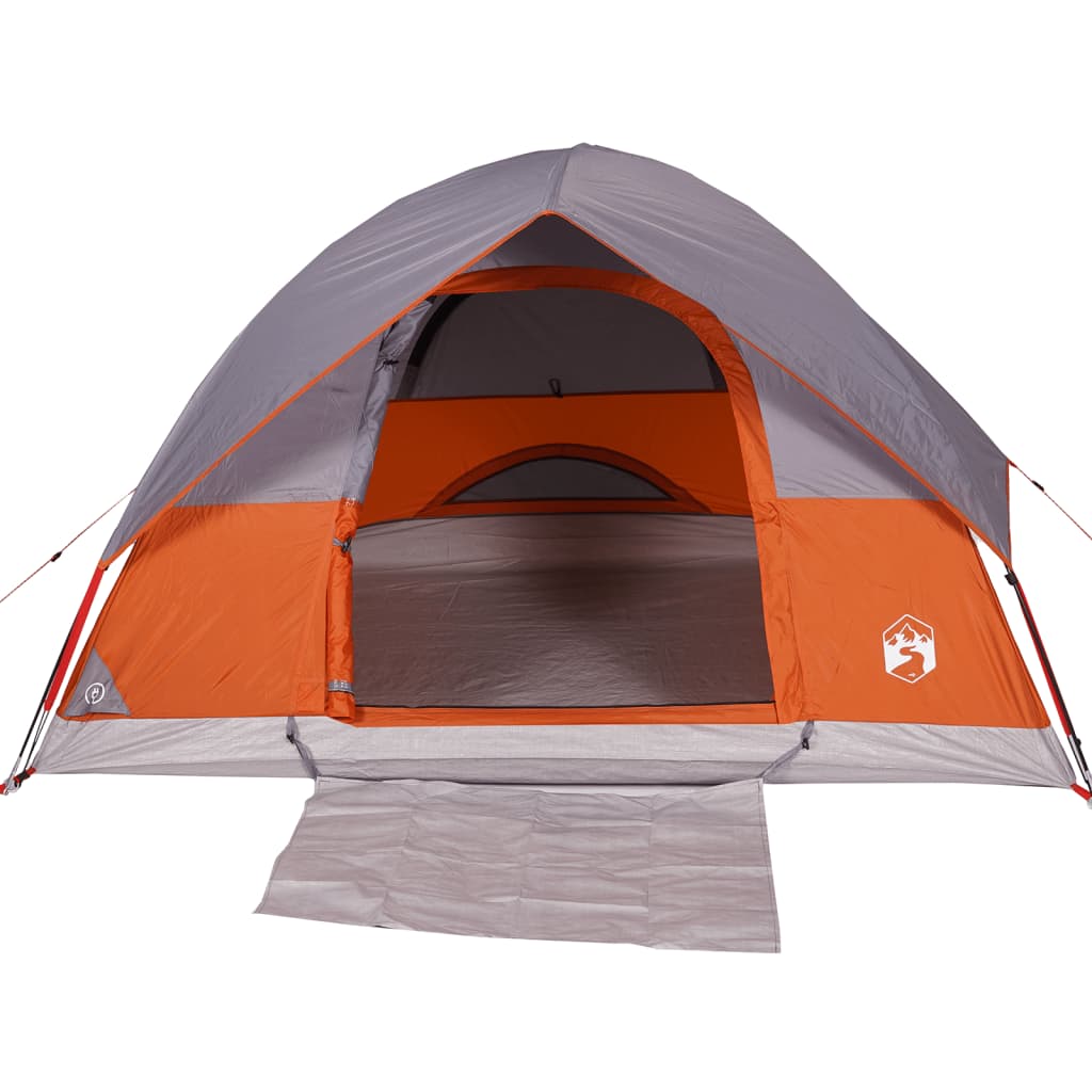 Tenda da Campeggio a Cupola 3 Persone Grigio e Arancione 94697