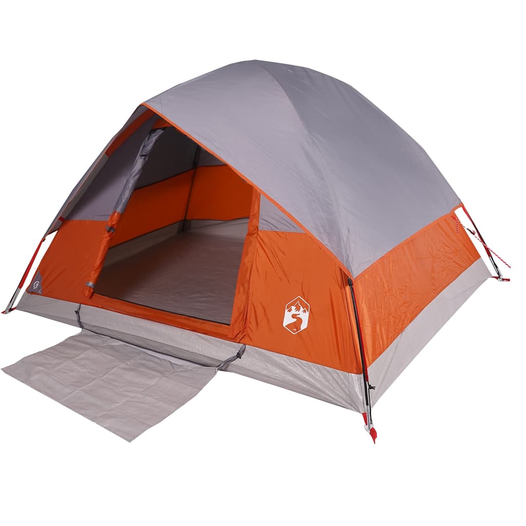 Tenda da Campeggio a Cupola 3 Persone Grigio e Arancione 94697