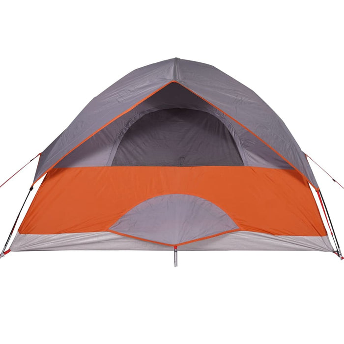 Tenda da Campeggio a Cupola 3 Persone Grigio e Arancione 94697