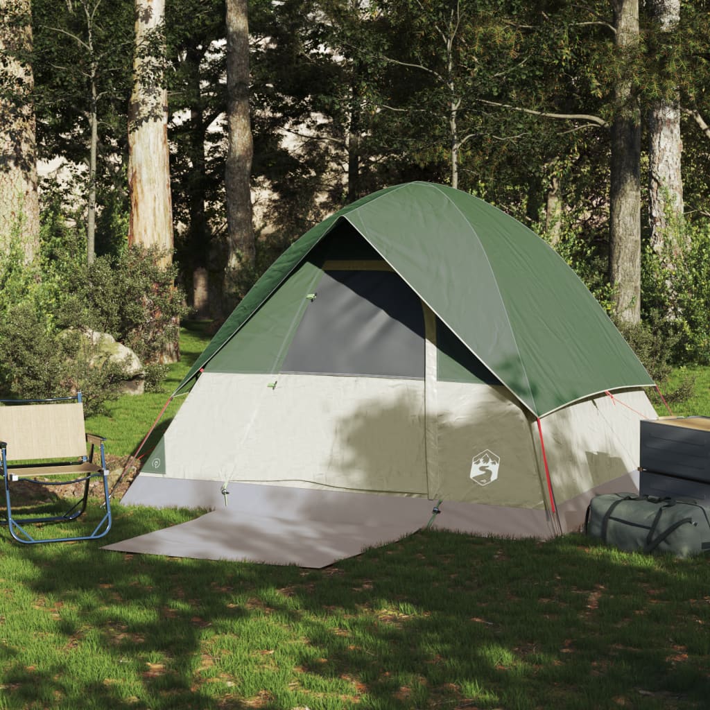 Tenda da Campeggio a Cupola per 4 Persone Verde Impermeabile 94699