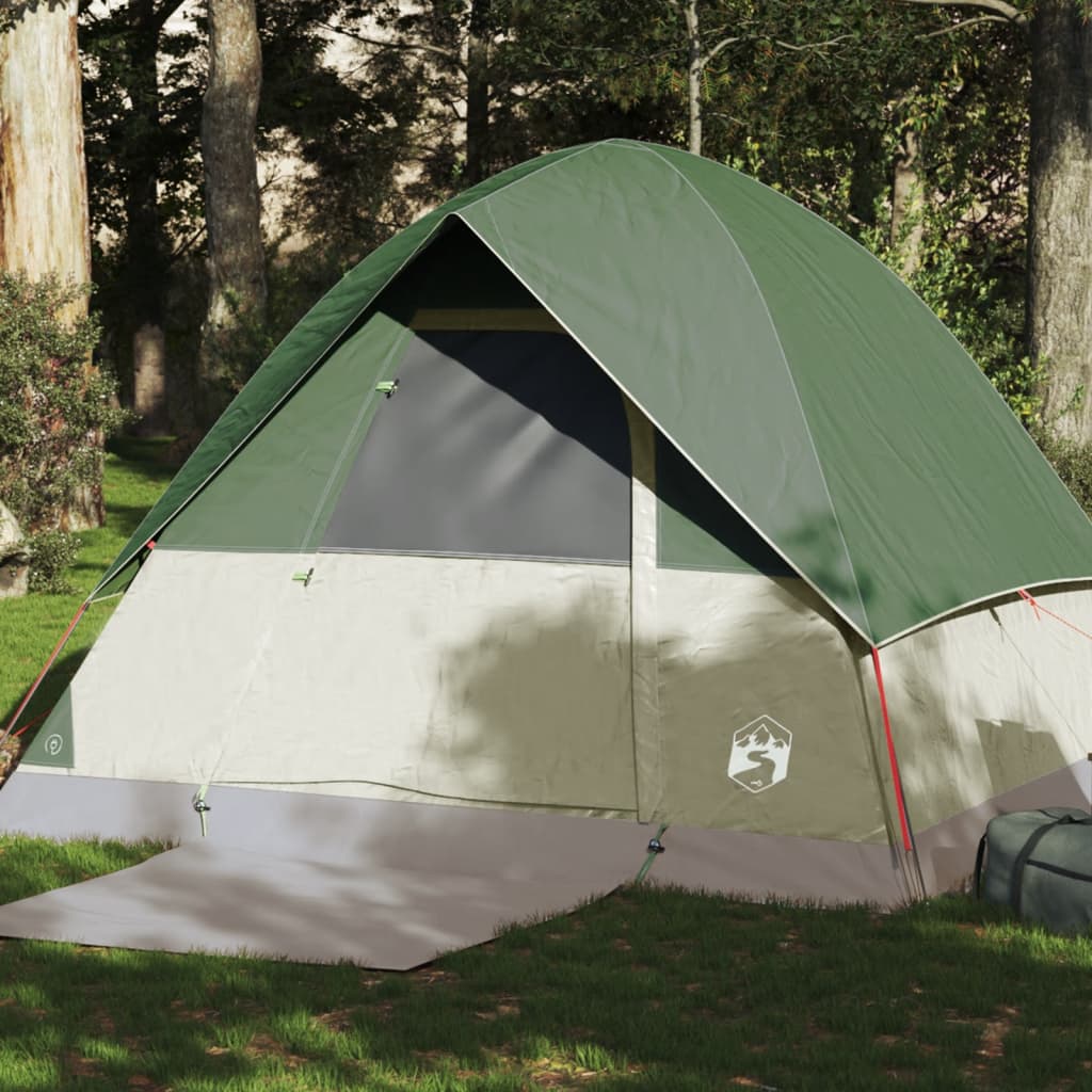 Tenda da Campeggio a Cupola per 4 Persone Verde Impermeabile 94699