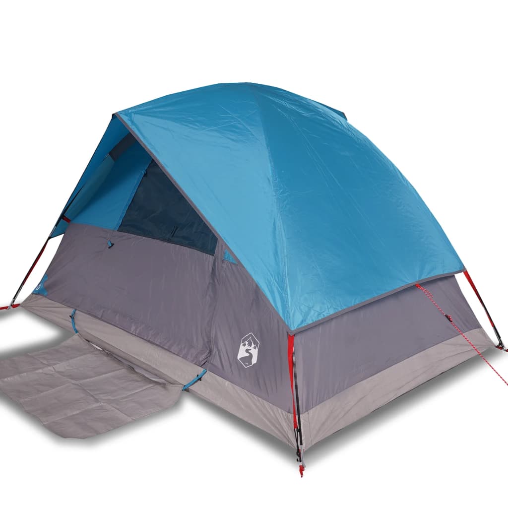 Tenda da Campeggio a Cupola per 4 Persone Blu Impermeabile 94700